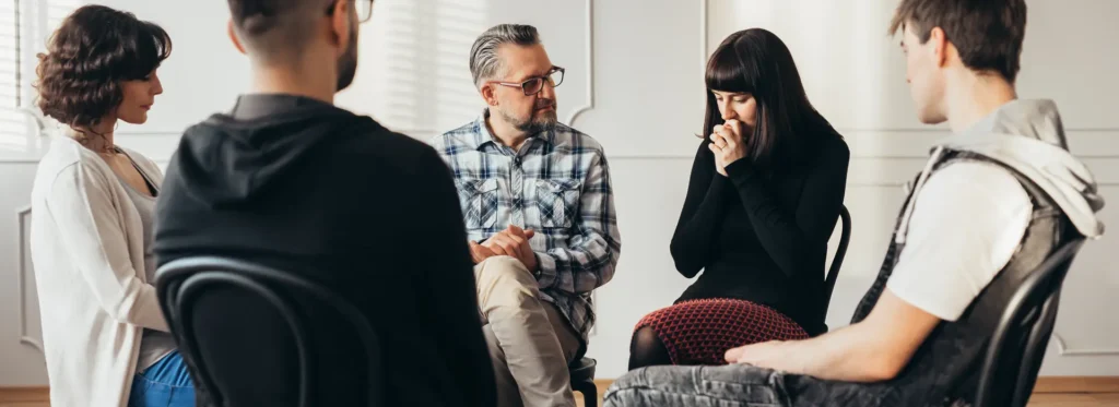 Support group for alcohol addiction.